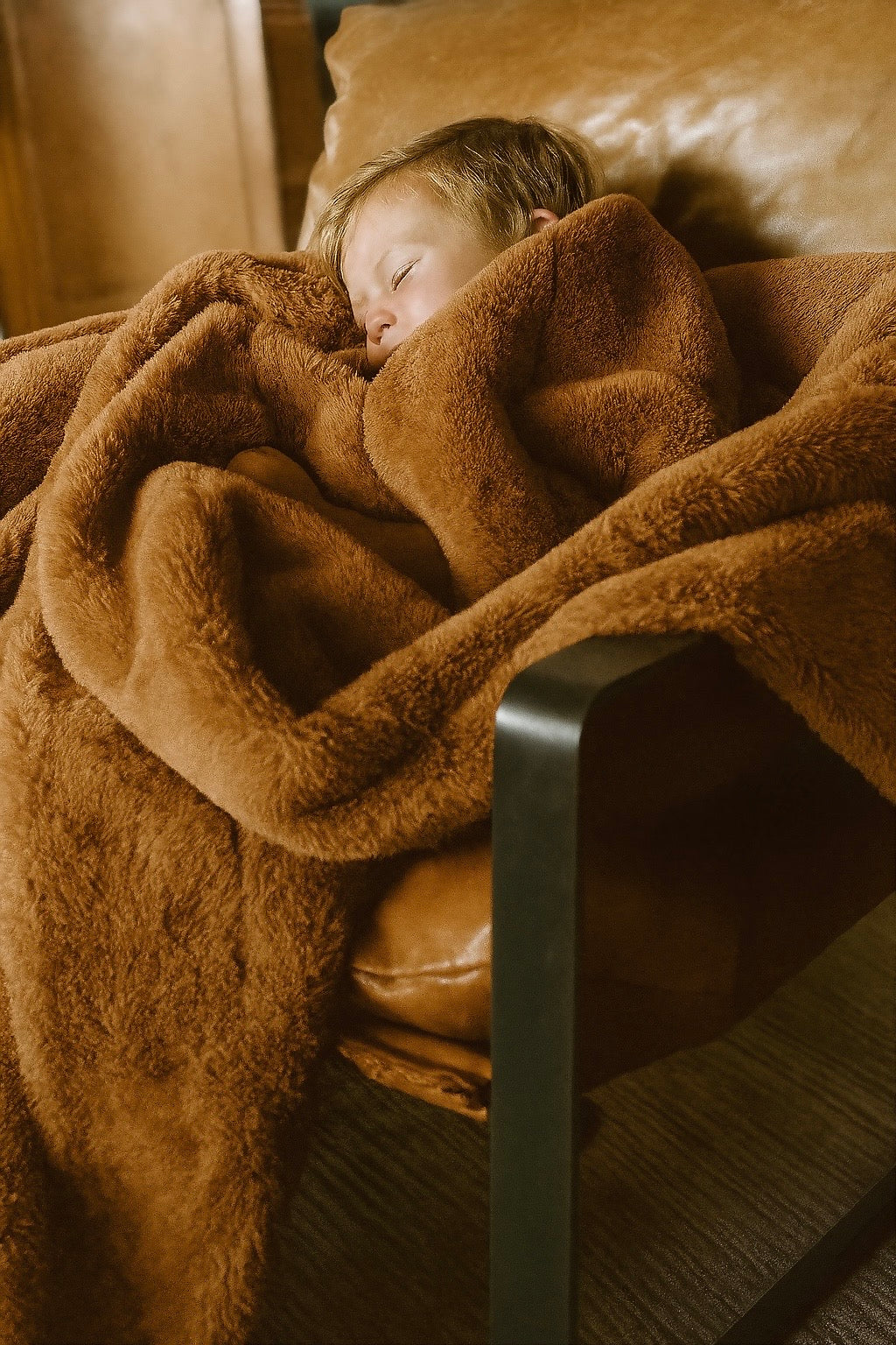 Saddle Brown Large Throw